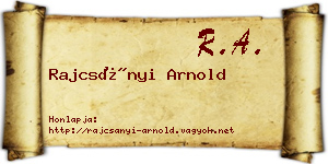 Rajcsányi Arnold névjegykártya