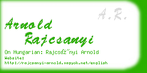 arnold rajcsanyi business card